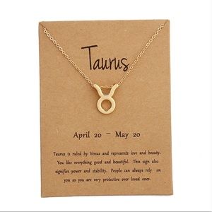 Taurus - Zodiac ♉️ Sign Necklace with Card